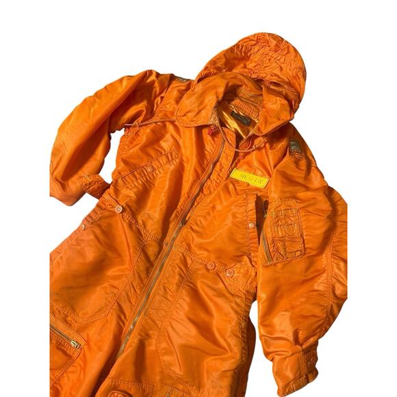 Military US Air Force Mens Flying Coveralls CWU-1P Medium short Orange Vietnam - Picture 2 of 4
